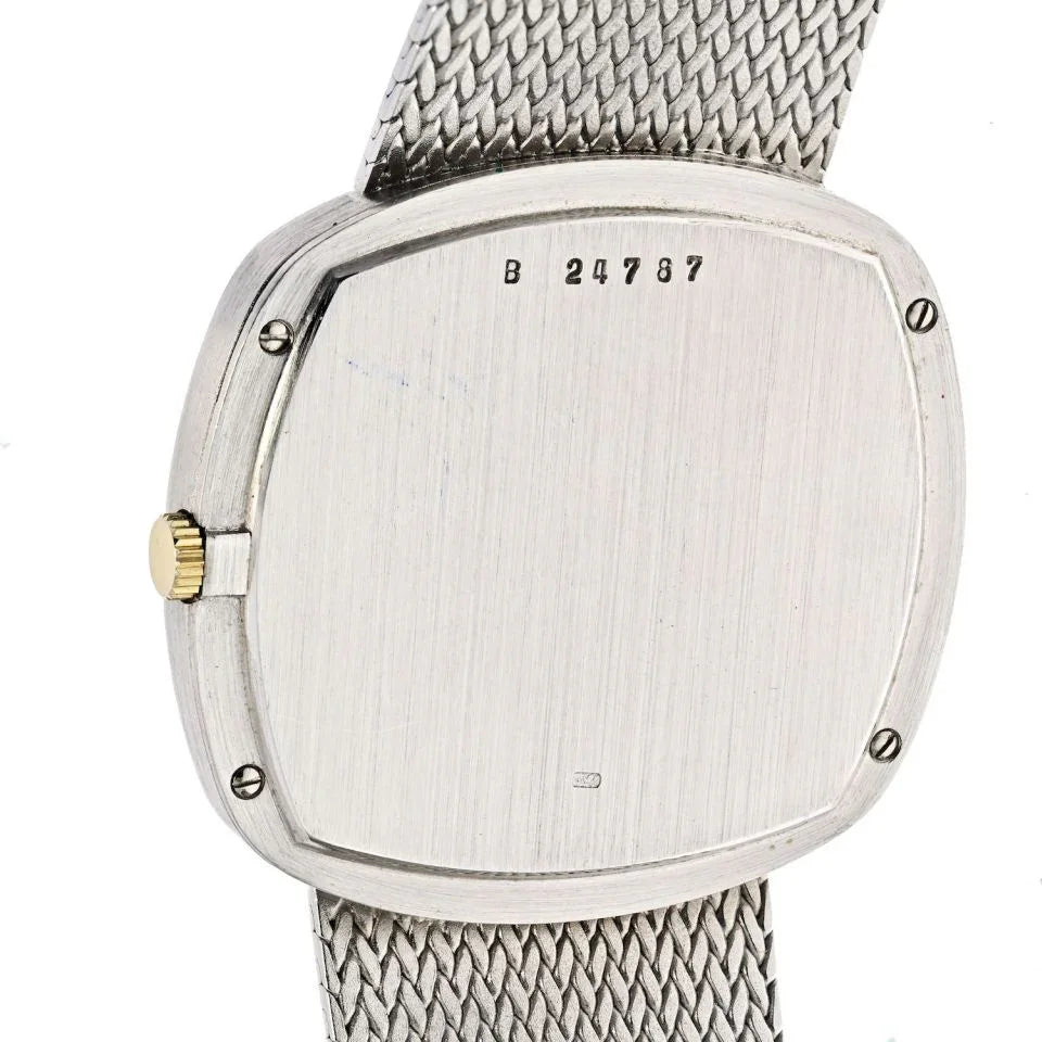 Audemars Piguet 18K White Gold Blue Dial With Diamond Markers 1970's Dress women Watch - The Back Vault