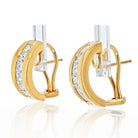 Tiffany & Co. 18K Yellow Gold 2.00cts Princess Cut Diamond Huggie Earrings - The Back Vault