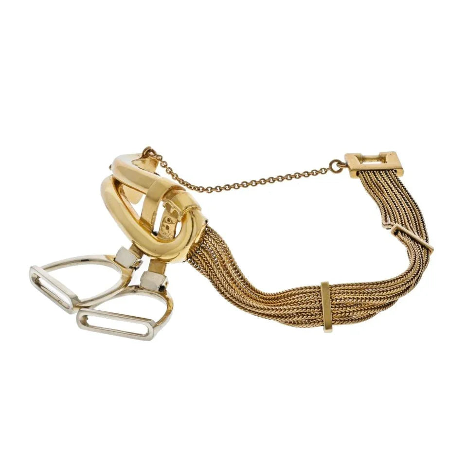 Hermes 18K Yellow Gold Paris Stirrup Buckle Bracelet - The Back Vault