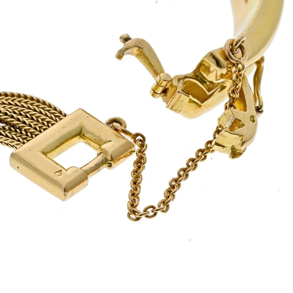 Hermes 18K Yellow Gold Paris Stirrup Buckle Bracelet - The Back Vault