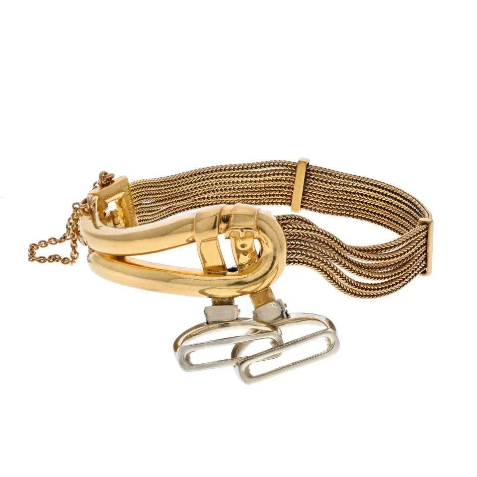 Hermes 18K Yellow Gold Paris Stirrup Buckle Bracelet - The Back Vault