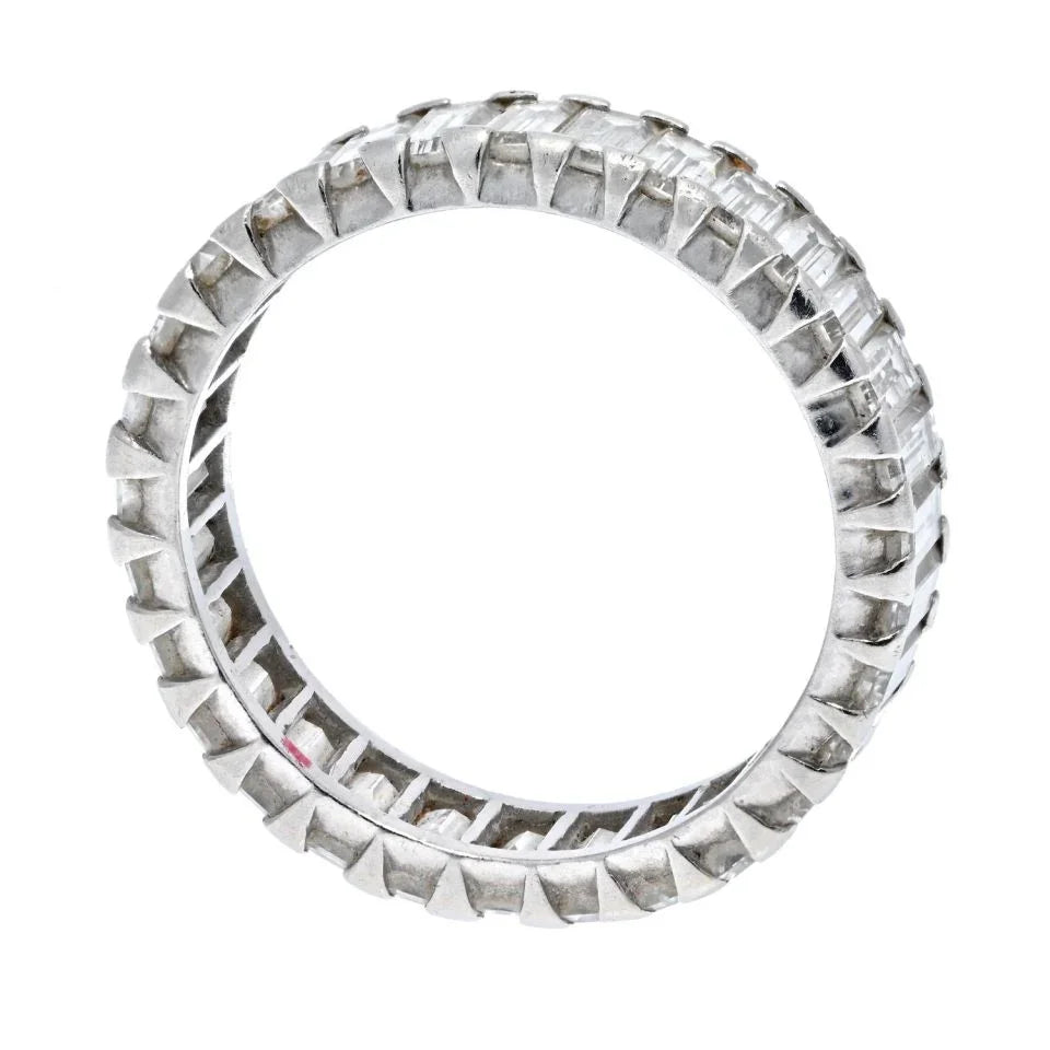 Platinum 1.50cts Vintage Baguette Diamond Eternity Eternity Band - The Back Vault