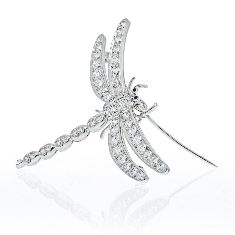 Tiffany & Co. Platinum Diamond Dragonfly 1996 Brooch - The Back Vault