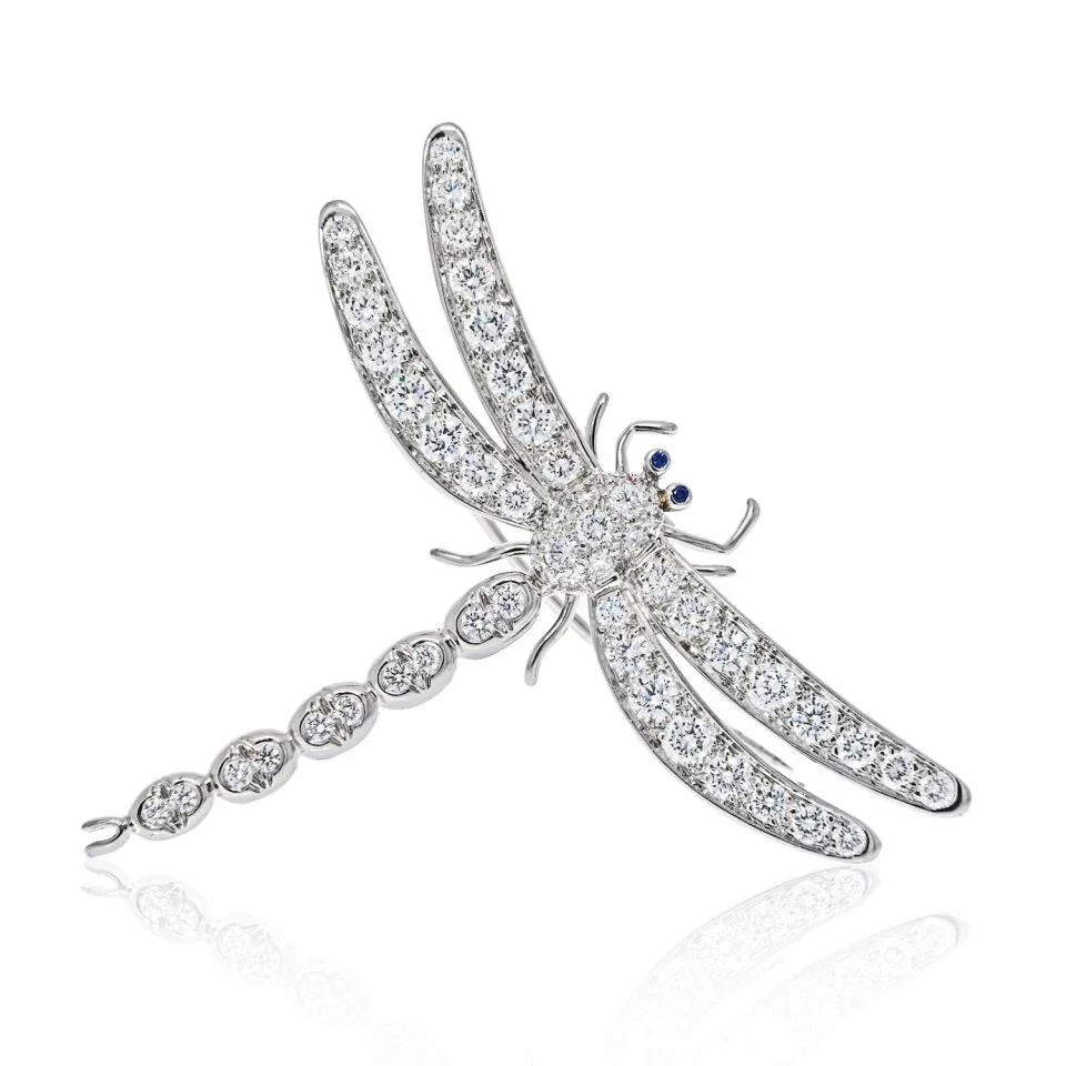Tiffany & Co. Platinum Diamond Dragonfly 1996 Brooch - The Back Vault