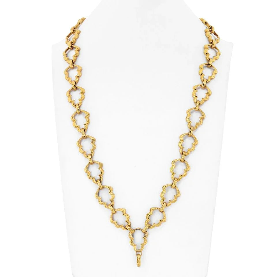 David Webb Platinum & 18K Yellow Gold Articulated 28 Inches Link Chain Necklace - The Back Vault