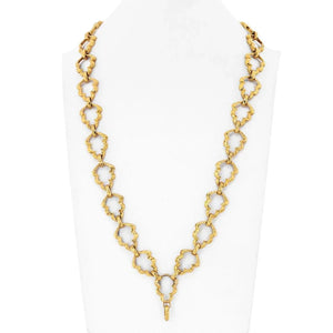 David Webb Platinum & 18K Yellow Gold Articulated 28 Inches Link Chain Necklace