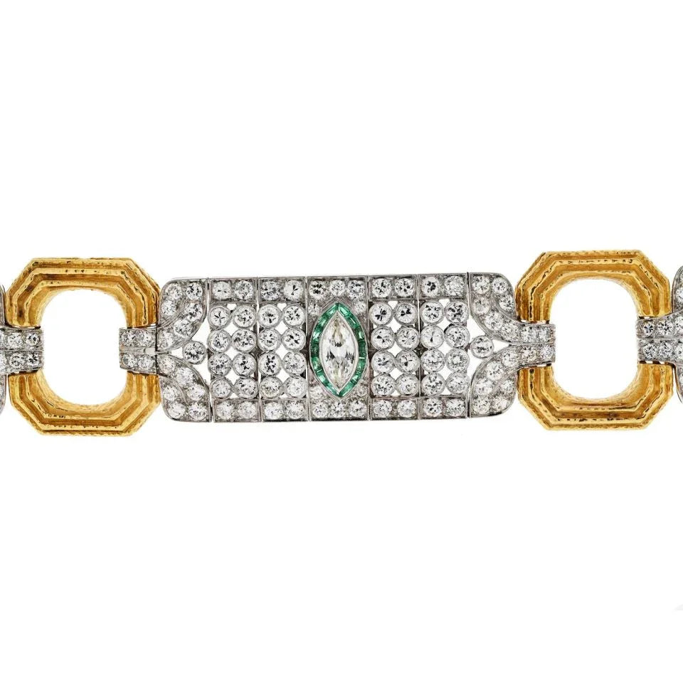 David Webb Platinum & 18K Yellow Gold 25 carat Diamond Collar Necklace - The Back Vault