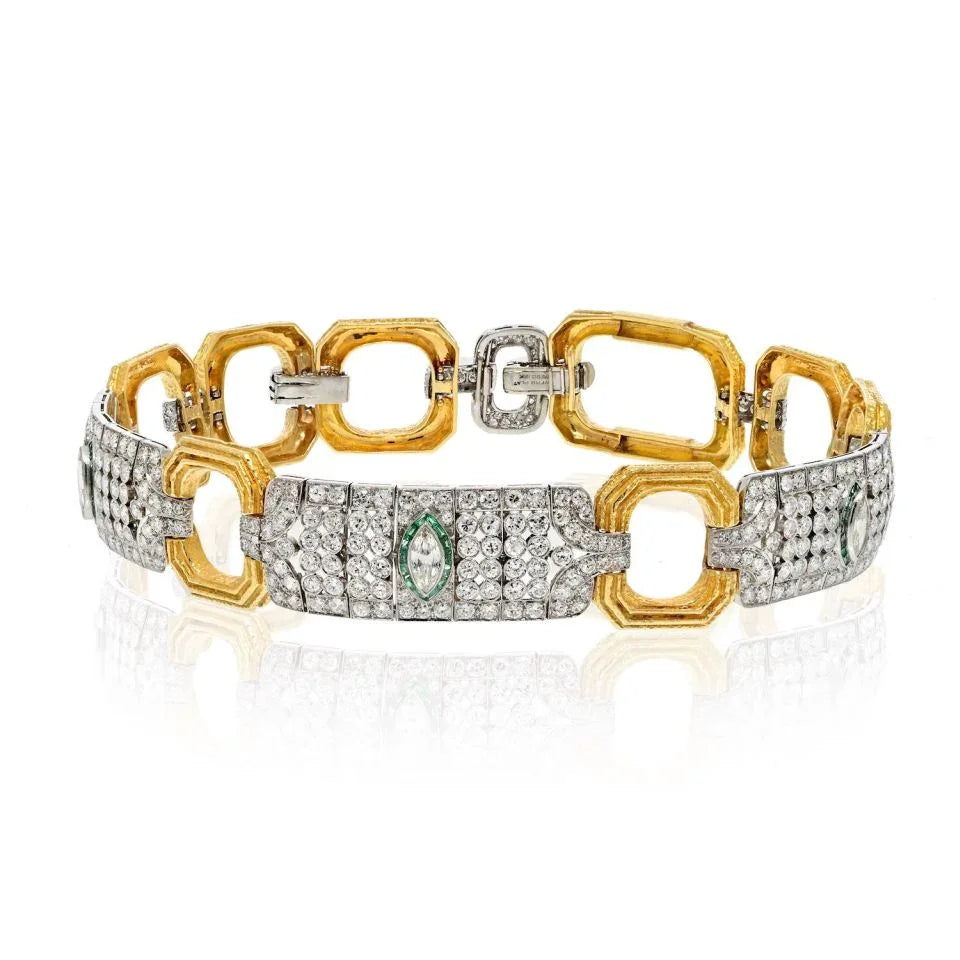 David Webb Platinum & 18K Yellow Gold 25 carat Diamond Collar Necklace - The Back Vault