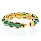 H. Stern 18K Yellow Gold 1950 Brazil Diamonds, Coral, Nephrite Jade Bracelet - The Back Vault