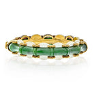 H. Stern 18K Yellow Gold 1950 Brazil Diamonds, Coral, Nephrite Jade Bracelet - The Back Vault