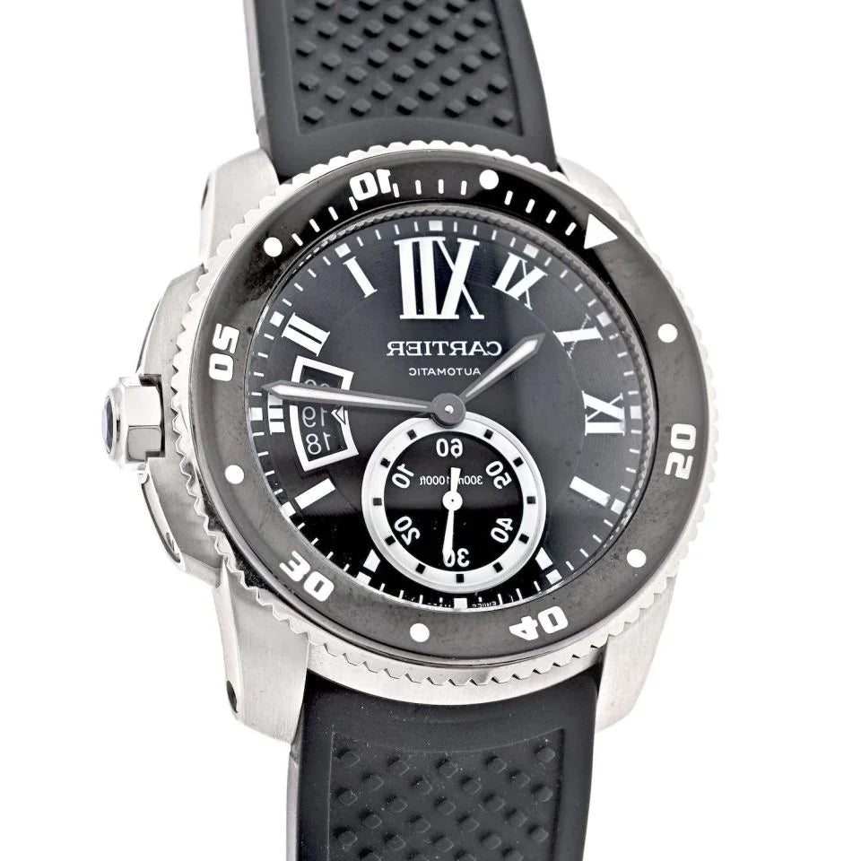 Cartier Stainless Steel Calibre De Cartier 42mm Automatic Men Wrist Watch - The Back Vault