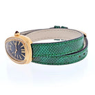 Bvlgari 18K Rose Gold Diamond Serpenti On A Green Leather Strap Women Watch - The Back Vault