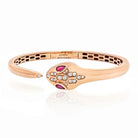 Bvlgari 18K Rose Gold Serpenti Petite Diamond Snake Bangle Bracelet - The Back Vault