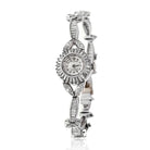 Platinum 1950's Women Round Dial Delicate Diamond Vintage Wrist Watch - The Back Vault