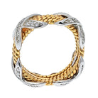 Tiffany & Co. Platinum & 18K Yellow Gold 0.54 Carat Schlumberger Four Row Diamond X Ring - The Back Vault