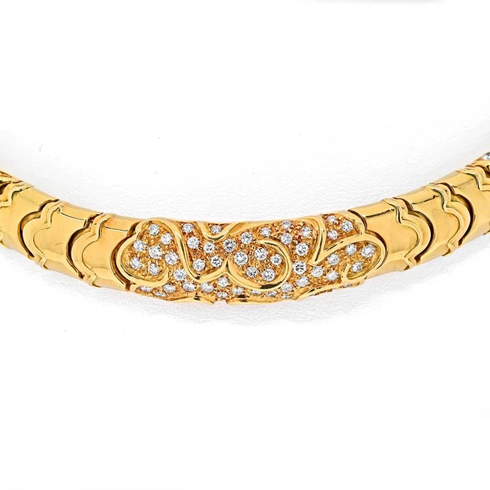 Marina B. 18K Yellow Gold 4.50 Carat Diamond Choker Necklace - The Back Vault