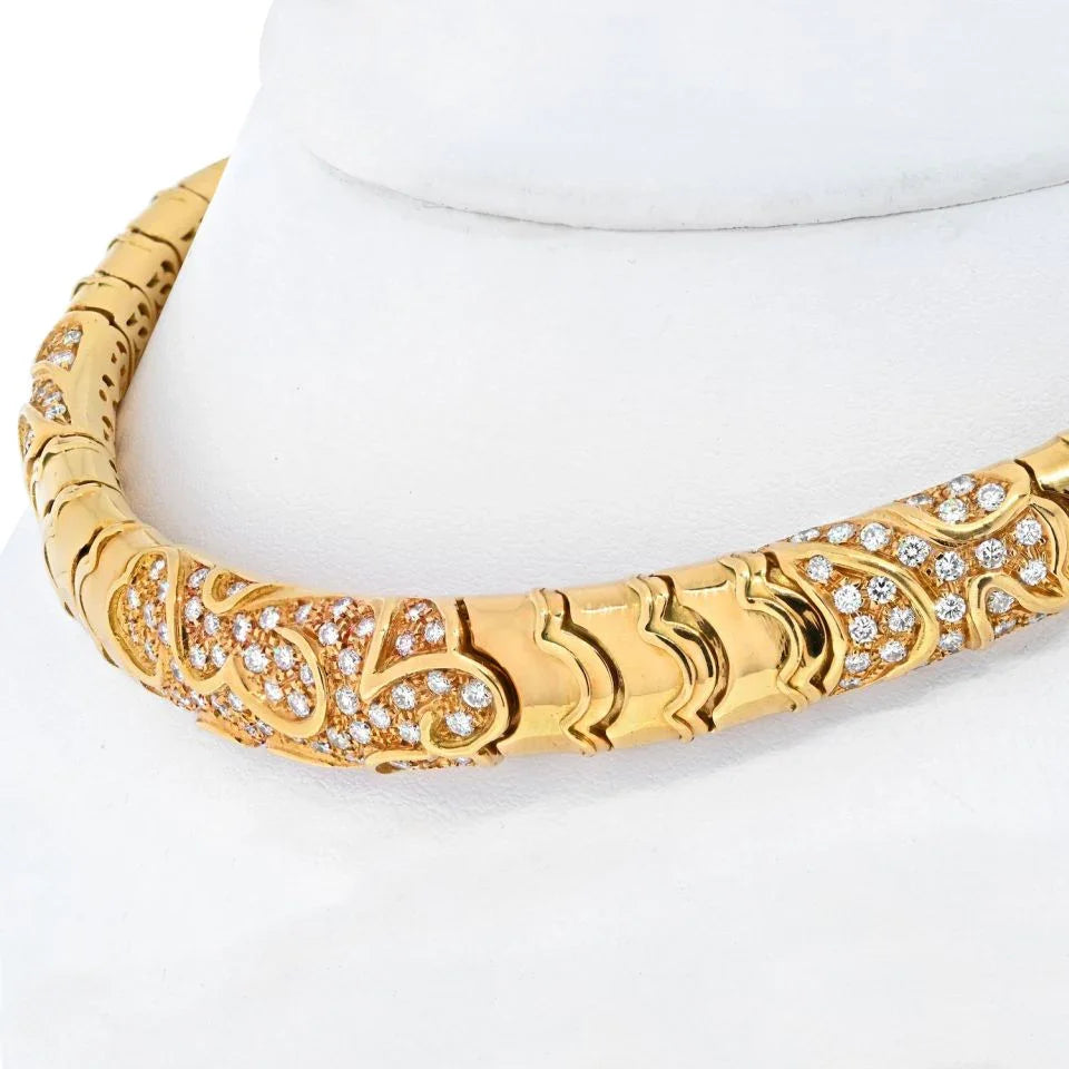 Marina B. 18K Yellow Gold 4.50 Carat Diamond Choker Necklace - The Back Vault