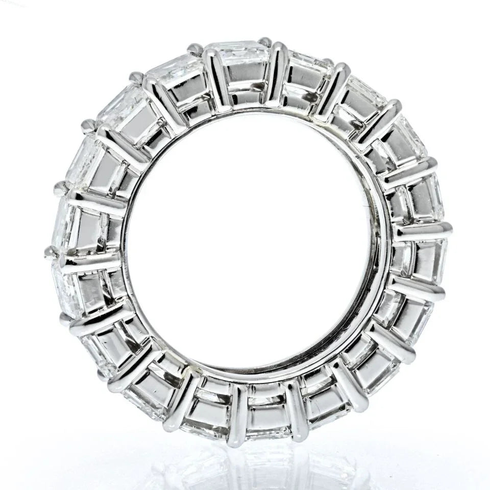 Graff Platinum 8 Carat Emerald Cut Diamond Eternity Band - The Back Vault