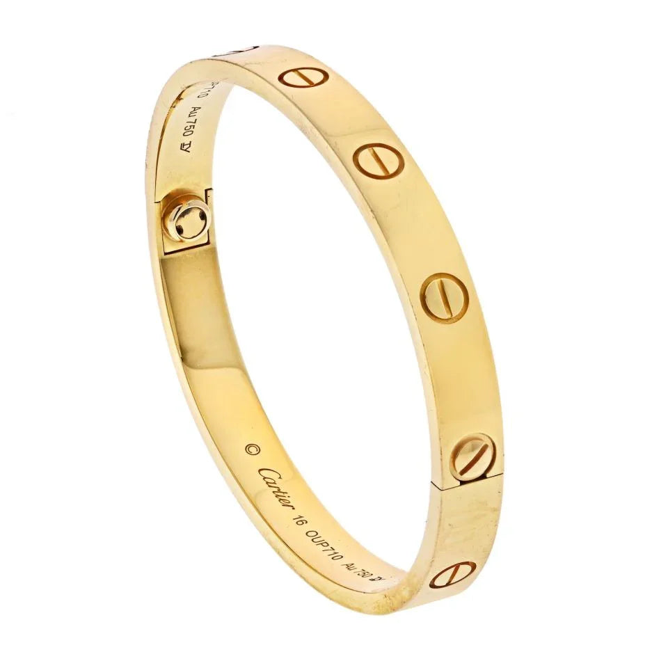 Cartier 18K Yellow Gold Love bangle Size 16 Bracelet - The Back Vault