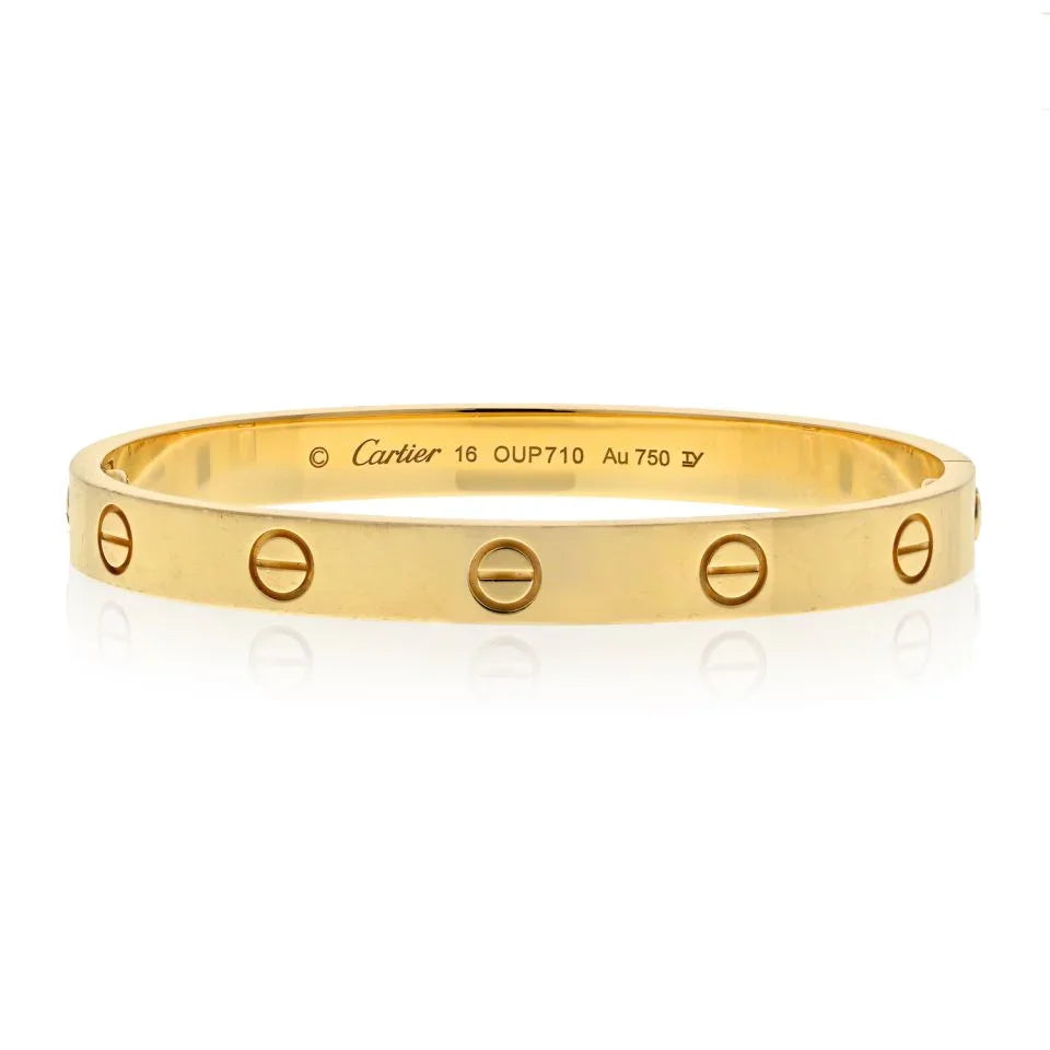 Cartier 18K Yellow Gold Love bangle Size 16 Bracelet - The Back Vault