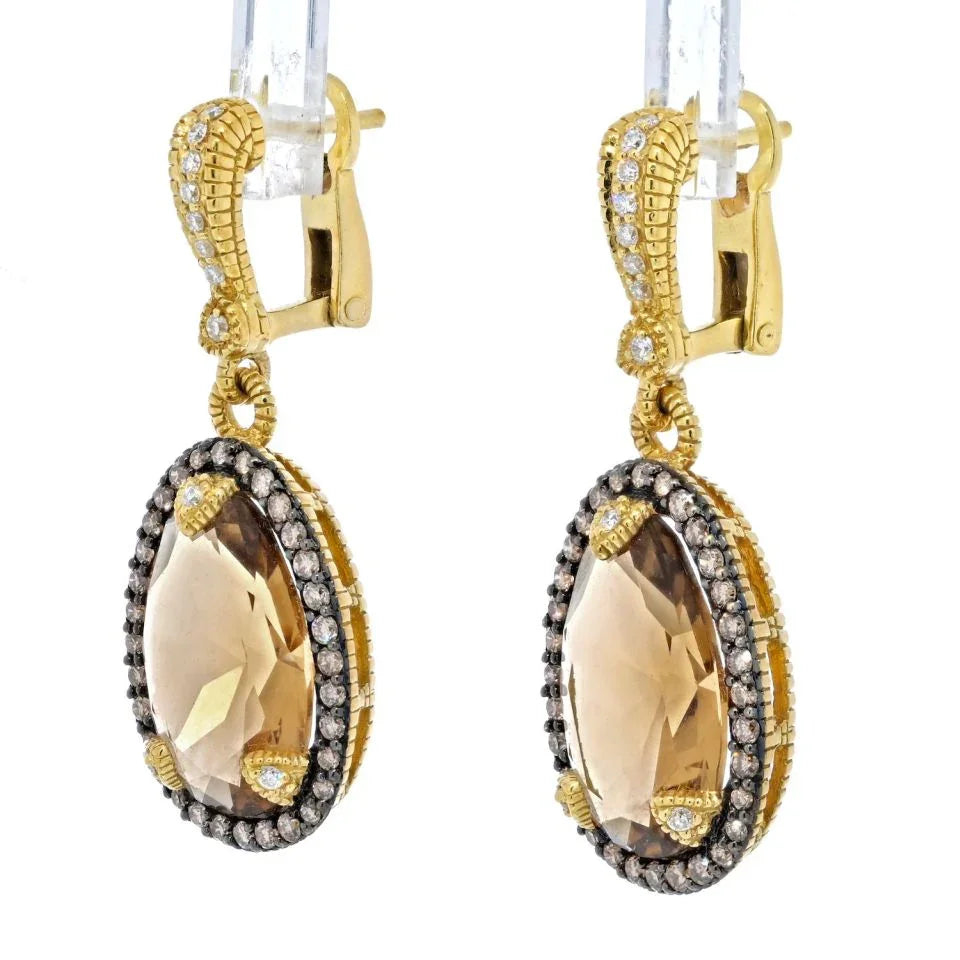 Judith Ripka 18K Yellow Gold Necklace & Earrings Jewelry Set - The Back Vault