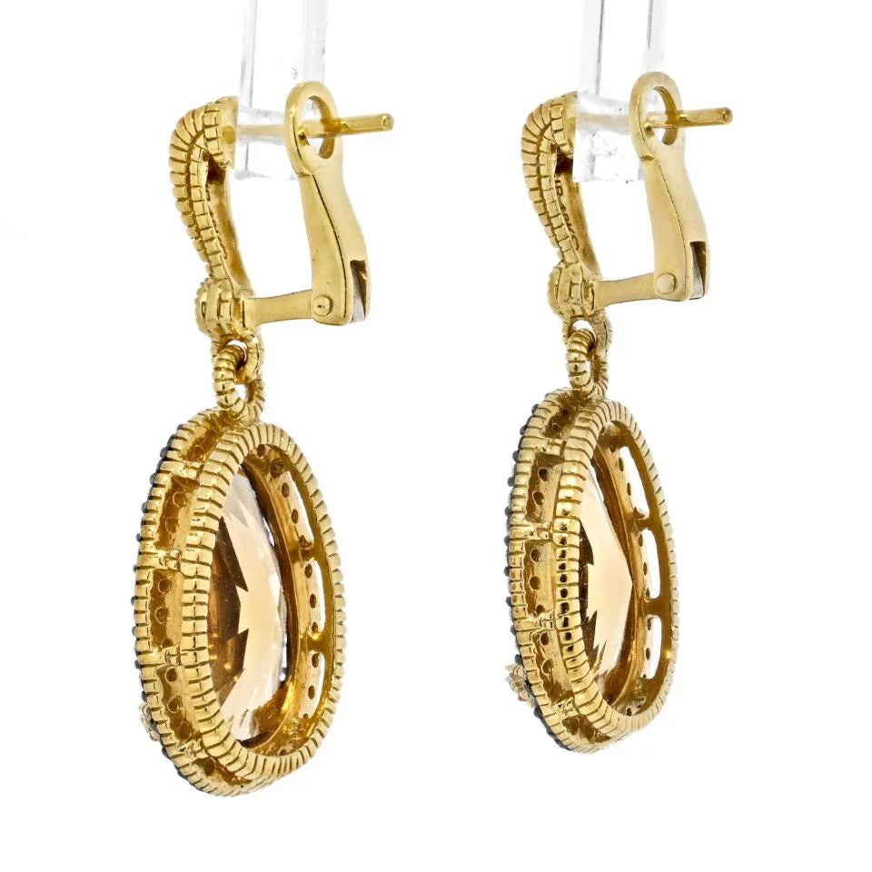 Judith Ripka 18K Yellow Gold Necklace & Earrings Jewelry Set - The Back Vault