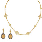 Judith Ripka 18K Yellow Gold Necklace & Earrings Jewelry Set - The Back Vault