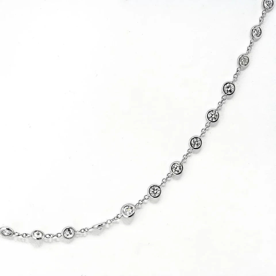 Platinum 4 Carat Petite Diamond By The Yard 20 inch Chain Necklace - The Back Vault