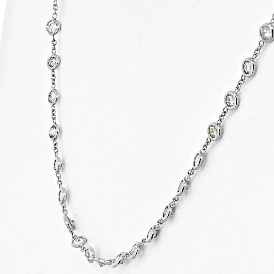 Platinum 4 Carat Petite Diamond By The Yard 20 inch Chain Necklace - The Back Vault