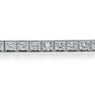 Platinum 6 Carat Art Deco Straight Line Box Set Round Diamond Tennis Bracelet - The Back Vault