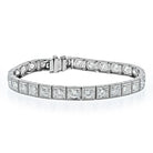 Platinum 6 Carat Art Deco Straight Line Box Set Round Diamond Tennis Bracelet - The Back Vault