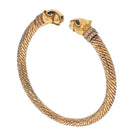 Cartier 18K Yellow Gold Textured Double Headed Panthere Diamond Collar Bracelet - The Back Vault