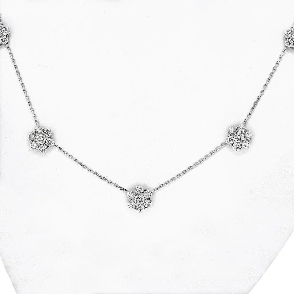 Van Cleef & Arpels 18K White Gold Fleurette Necklace - The Back Vault