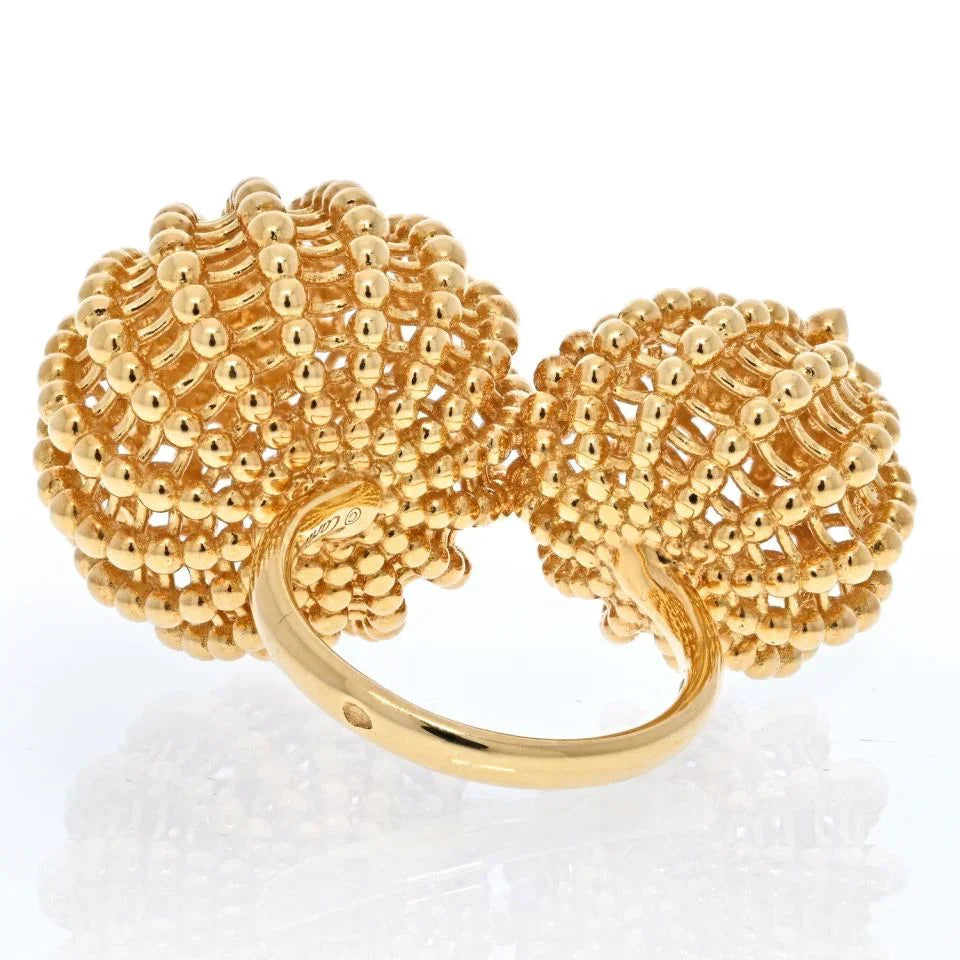 Cartier 18K Yellow Gold Cactus Bypass Ring - The Back Vault