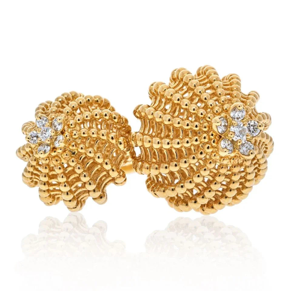 Cartier 18K Yellow Gold Cactus Bypass Ring - The Back Vault