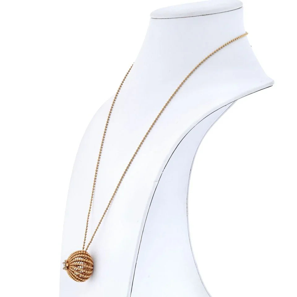 Cartier 18K Yellow Gold Cactus 6 Diamond Pendant Necklace - The Back Vault