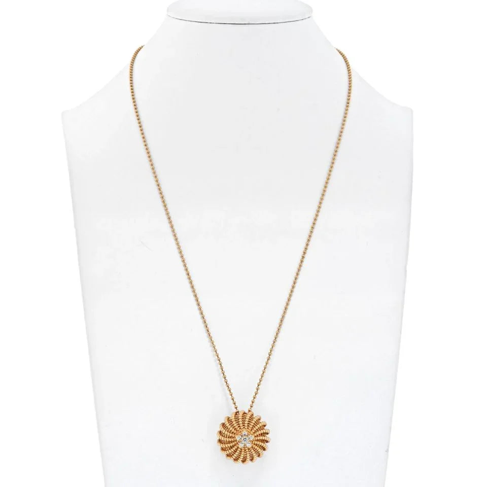 Cartier 18K Yellow Gold Cactus 6 Diamond Pendant Necklace - The Back Vault