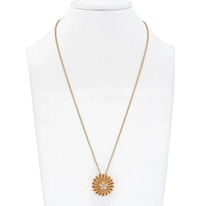 Cartier 18K Yellow Gold Cactus 6 Diamond Pendant Necklace