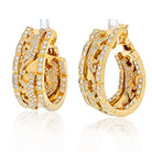 Cartier 18K Yellow Gold Diamond Walking Panthere Hoop Earrings - The Back Vault