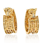 Cartier 18K Yellow Gold Diamond Walking Panthere Hoop Earrings - The Back Vault