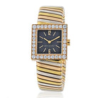 Bvlgari 18K Tri Color Square Diamond Bezel Tubogas SQ 222 T Women Watch - The Back Vault