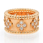 Van Cleef & Arpels 18K Yellow Gold Perlee Diamond Ring - The Back Vault