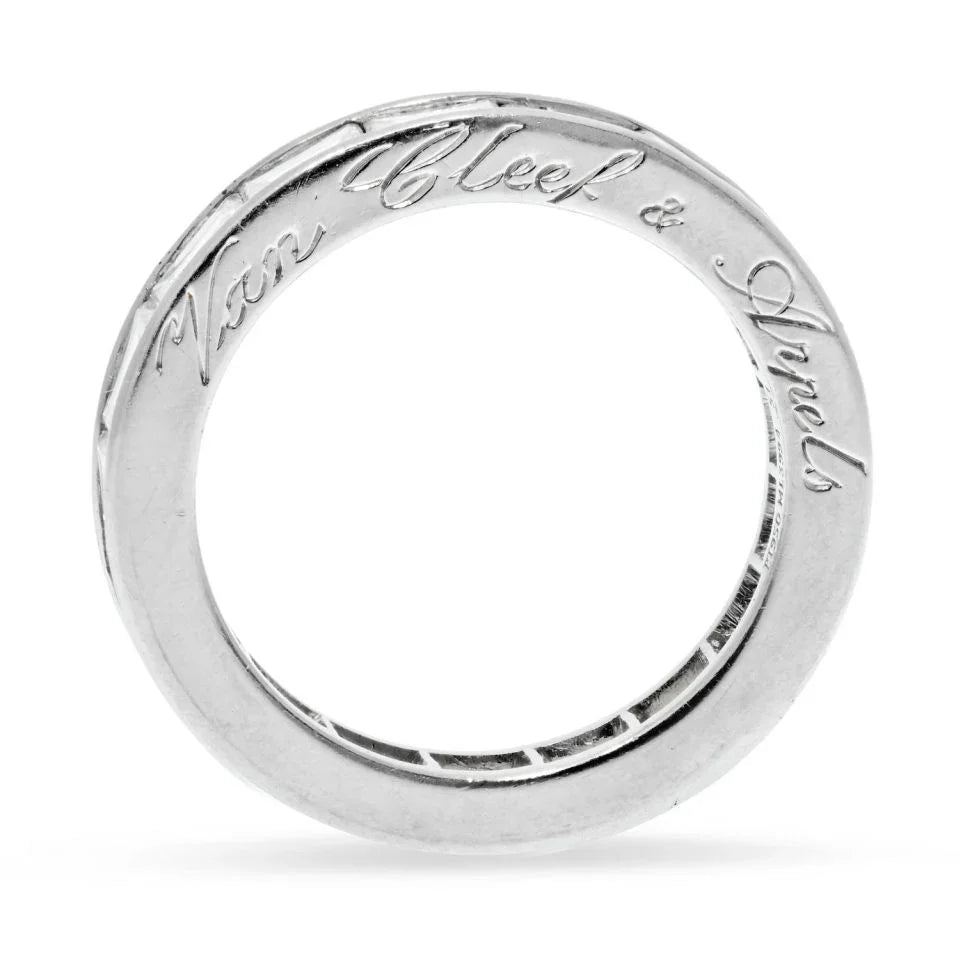 Van Cleef & Arpels Platinum 3 Carat Baguette Cut Channel Set Eternity Band - The Back Vault