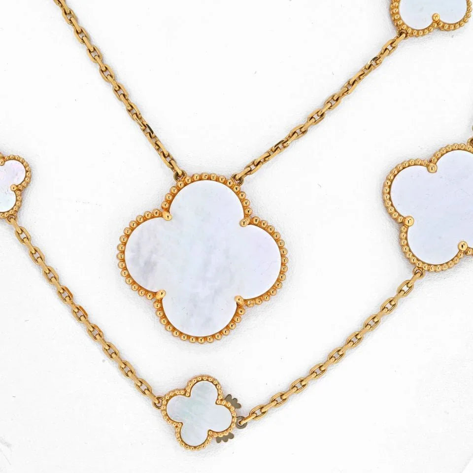 Van Cleef & Arpels Magic Alhambra 11 Motif Mother Of Pearl Necklace - The Back Vault