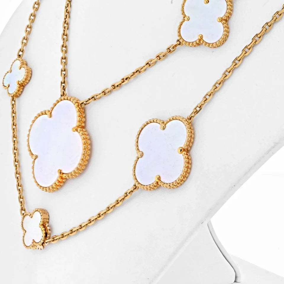 Van Cleef & Arpels Magic Alhambra 11 Motif Mother Of Pearl Necklace - The Back Vault