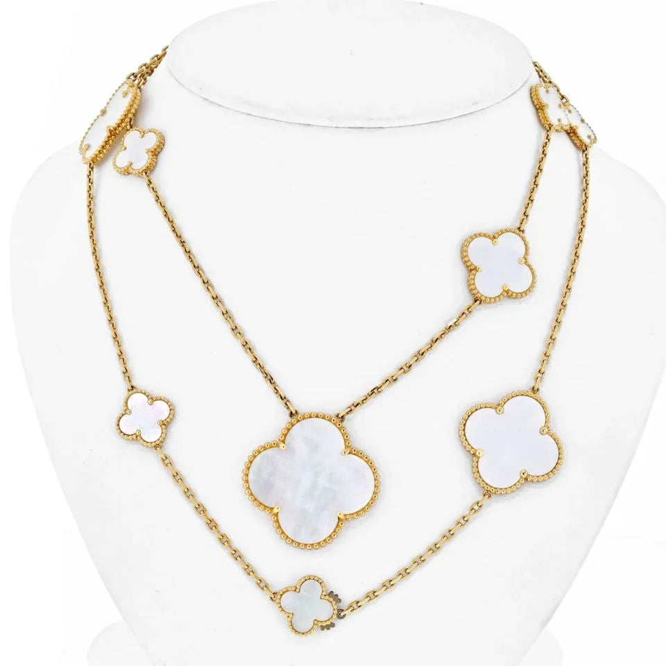 Van Cleef & Arpels Magic Alhambra 11 Motif Mother Of Pearl Necklace - The Back Vault