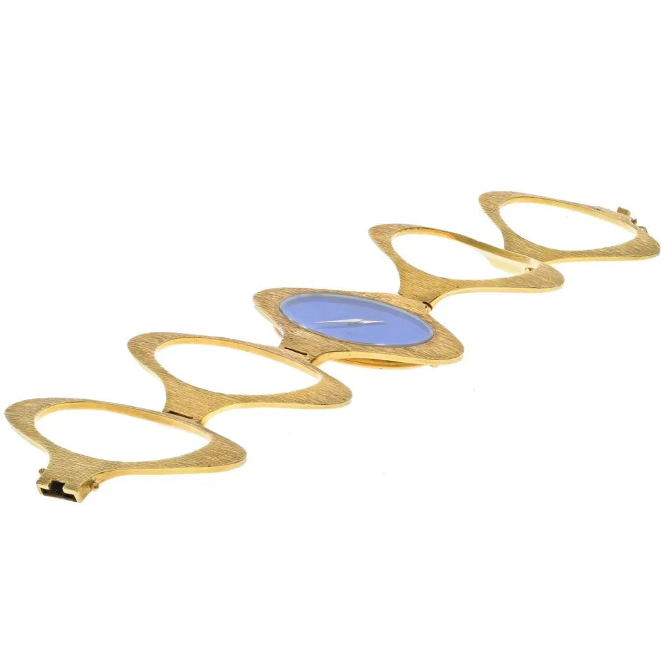 Chopard 18K White Gold 1970's Bark Finish Lapis Dial 1970's Wrist Women Watch - The Back Vault