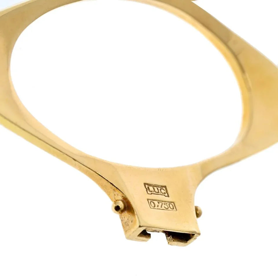 Chopard 18K White Gold 1970's Bark Finish Lapis Dial 1970's Wrist Women Watch - The Back Vault