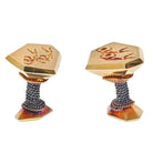 David Webb 18K Rose Gold Gemini Horoscope Vintage Cuff Links - The Back Vault