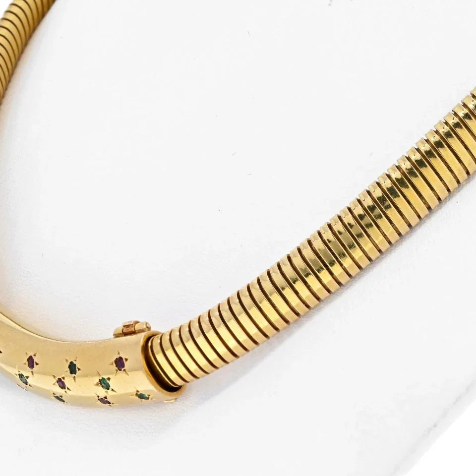 Van Cleef & Arpels 18K Yellow Gold Tubogas Choker Necklace - The Back Vault